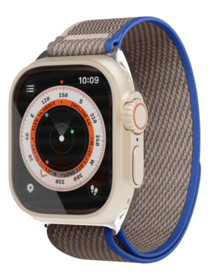 Фото 1 — Ремешок "vlp" Apple Watch 42/44/45/49mm, Trail Band синий-серый нейлон