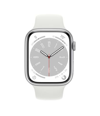 Фото 2 — Apple Watch Series 8 41 мм Серебристый, спортивный ремешок белого цвета