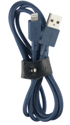 Фото 1 — Кабель "vlp" Nylon Cable USB С - Lightning MFI, 1.2м, темно-синий