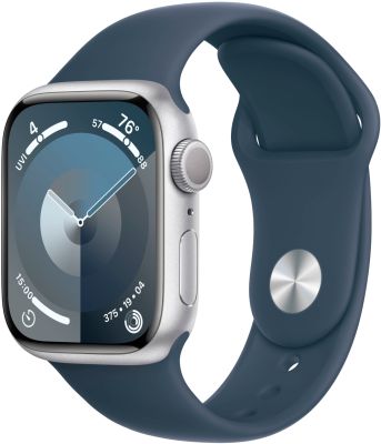 Фото 1 — Apple Watch Series 9 41 мм Серебро, спортивный ремешок